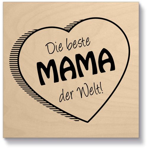 4062144838686 - Holzbild ARTLAND Die beste Mama der Welt Bilder Gr B H T 15 cm x 15 cm x 21 cm quadratisch 1 St beige (natur) Holzbilder