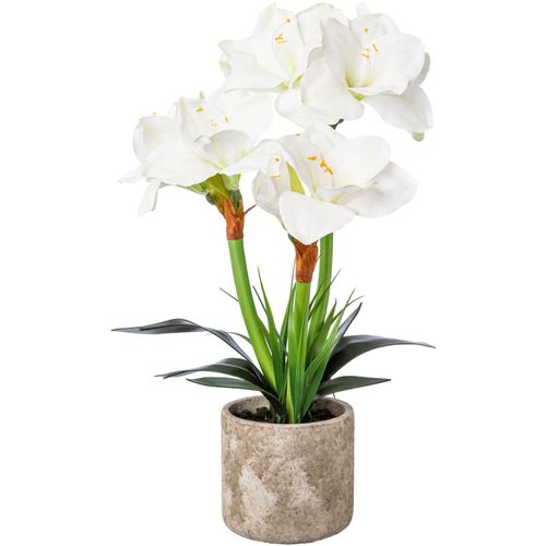 4064118886426 - Winterliche Kunstpflanze CREATIV DECO Weihnachtsdeko weiß H55cm Polyester Kunststoff Kunstpflanzen im Zementtopf 4064118886426 - Winterliche Kunstpflanze CREATIV DECO Weihnachtsdeko weiß H55cm Polyester Kunststoff Kunstpflanzen im Zementtopf