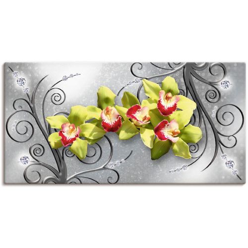 4062144595268 - Wandbild ARTLAND Grüne Orchideen auf Ornamenten Bilder Gr B H 100 cm x 50 cm Leinwandbild Blumenbilder Querformat 1 St grün Kunstdrucke als Alubild Leinwandbild Wandaufkleber oder Poster in versch Größen 4062144595268 - Wandbild ARTLAND Grüne Orchideen auf Ornamenten Bilder Gr B H 100 cm x 50 cm Leinwandbild Blumenbilder Querformat 1 St grün Kunstdrucke als Alubild Leinwandbild Wandaufkleber oder Poster in versch Größen