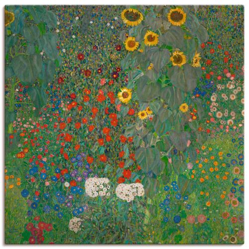 4055327949446 - Wandbild ARTLAND Garten mit Sonnenblumen Bilder Gr B H 70 cm x 70 cm Leinwandbild Blumenwiese quadratisch 1 St grün Bild Leinwandbild Kunstdrucke Bilder als Leinwandbild Wandaufkleber oder Poster in versch Größen