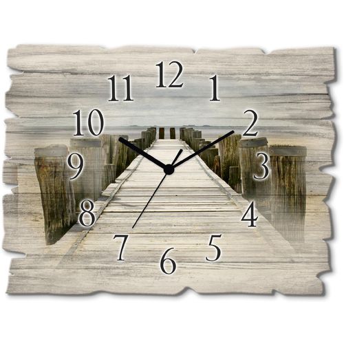 4062144357224 - Wanduhr ARTLAND Steg ins Watt Wanduhren Gr B H T 40 cm x 30 cm x 06 cm Funkuhr beige (natur) Wanduhren wahlweise mit Quarz- oder Funhuhrwerk lautlos ohne Tickgeräusche 4062144357224 - Wanduhr ARTLAND Steg ins Watt Wanduhren Gr B H T 40 cm x 30 cm x 06 cm Funkuhr beige (natur) Wanduhren wahlweise mit Quarz- oder Funhuhrwerk lautlos ohne Tickgeräusche