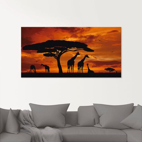 4057738058816 - Glasbild ARTLAND Herde von Giraffen im Sonnenuntergang Bilder Gr B H 100 cm x 50 cm Glasbild Wildtiere 1 St braun Glasbilder in verschiedenen Größen 4057738058816 - Glasbild ARTLAND Herde von Giraffen im Sonnenuntergang Bilder Gr B H 100 cm x 50 cm Glasbild Wildtiere 1 St braun Glasbilder in verschiedenen Größen