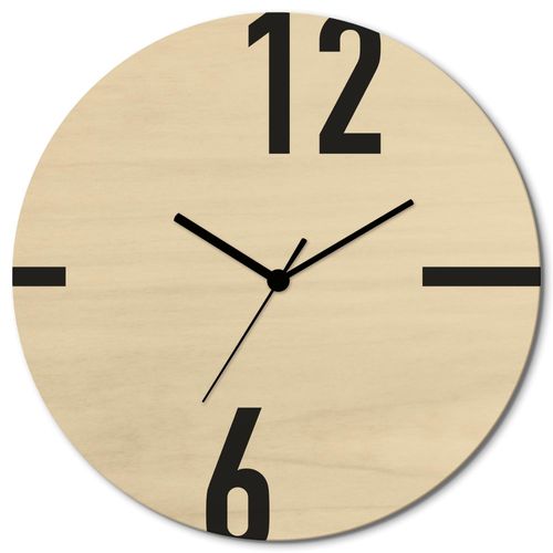 4062144962015 - Wanduhr ARTLAND Zeit in Asymetrie beige (naturfarben) B30cm H30cm T06cm Wanduhren wahlweise mit Quarz- oder Funkuhrwerk lautlos ohne Tickgeräusche