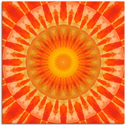 4059745485920 - Wandbild ARTLAND Mandala Sonnenuntergang Bilder Gr B H 70 cm x 70 cm Leinwandbild klassische Fantasie quadratisch 1 St orange Bild Leinwandbild Kunstdrucke Bilder als Alubild Leinwandbild Wandaufkleber oder Poster in versch Größen