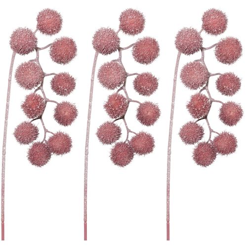 4064118112945 - Winterliche Kunstpflanze CREATIV GREEN Weihnachtsdeko Kunstpflanzen Gr H 62 cm 3 St rosa (altrosa) Kunstpflanzen Zweig mit 10 Früchten im 3er-Set