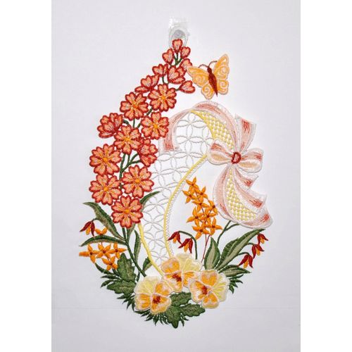 4028298294631 - Fensterbild STICKEREIEN PLAUEN Blumenwiese Fensterbilder Gr B L 22 cm x 31 cm bunt Fensterdekoration Dekohänger Hakenaufhängung