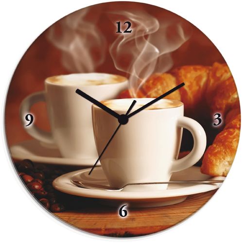 4055327067508 - Wanduhr ARTLAND Dampfender Cappuccino und Croissant Wanduhren Gr T 18 cm Quarzuhr braun Wanduhren wahlweise mit Quarz- oder Funhuhrwerk lautlos ohne Tickgeräusche 4055327067508 - Wanduhr ARTLAND Dampfender Cappuccino und Croissant Wanduhren Gr T 18 cm Quarzuhr braun Wanduhren wahlweise mit Quarz- oder Funhuhrwerk lautlos ohne Tickgeräusche