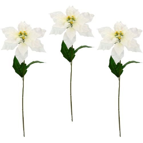 4019844776732 - Winterliche Kunstpflanze IGEA Kunstblume künstliche Poinsettiablume Weihnachtsdeko weiß H73cm Ø20cm Polyester Kunstpflanzen mit Glitter Christstern Weihnachtsstern 3er Set 4019844776732 - Winterliche Kunstpflanze IGEA Kunstblume künstliche Poinsettiablume Weihnachtsdeko weiß H73cm Ø20cm Polyester Kunstpflanzen mit Glitter Christstern Weihnachtsstern 3er Set
