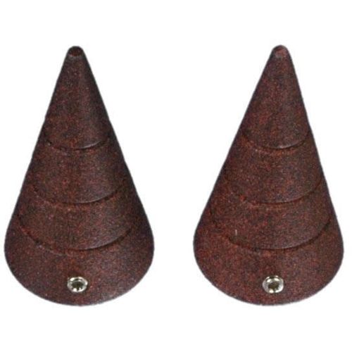 4016318269301 - Gardinenstangen-Endstück Kegel mit Rille braun (rostbraun) H25cm L55cm Ø16cm Gardinenstangenendstücke für Gardinenstangen Ø 16 mm