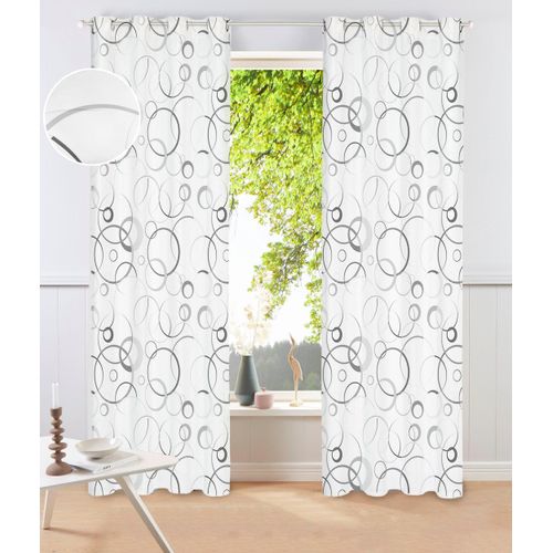 4068222510635 - Gardine BRUNO BANANI Maze Gr 2 grau B135cm H175cm Polyester Gardinen 1 Schal mit modernen Kreiselementen 4068222510635 - Gardine BRUNO BANANI Maze Gr 2 grau B135cm H175cm Polyester Gardinen 1 Schal mit modernen Kreiselementen
