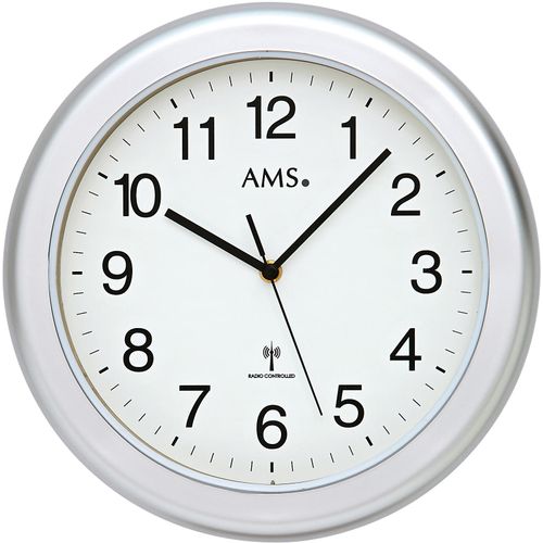 4037445152106 - Funkwanduhr AMS F5956 silber (silberfarben) Wanduhren H 5cm QuarzuhrWohnzimmerEsszimmerKücheArbeitszimmerBüro Flur 4037445152106 - Funkwanduhr AMS F5956 silber (silberfarben) Wanduhren H 5cm QuarzuhrWohnzimmerEsszimmerKücheArbeitszimmerBüro Flur