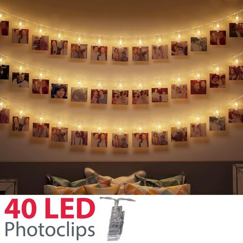 4057722001668 - LED-Lichterkette Rana weiß Gesamtlänge 5m Lichterketten 5m LED Fotolichterkette Stimmungsbeleuchtung mit 40 Photo-Clips 4057722001668 - LED-Lichterkette Rana weiß Gesamtlänge 5m Lichterketten 5m LED Fotolichterkette Stimmungsbeleuchtung mit 40 Photo-Clips