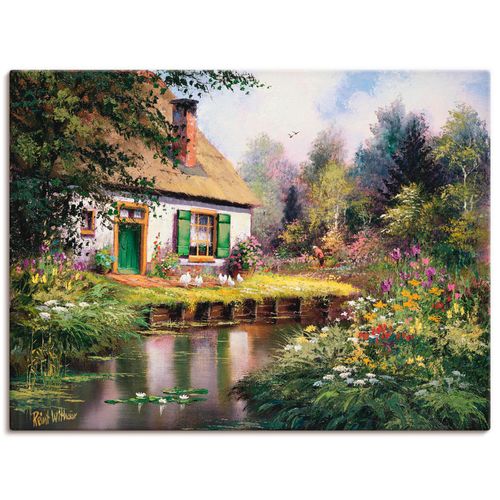 4057738447405 - Wandbild ARTLAND Am Bach Bilder Gr B H 40 cm x 30 cm Leinwandbild Garten Querformat 1 St grün Bild Leinwandbild Kunstdrucke Bilder als Leinwandbild Wandaufkleber oder Poster in versch Größen
