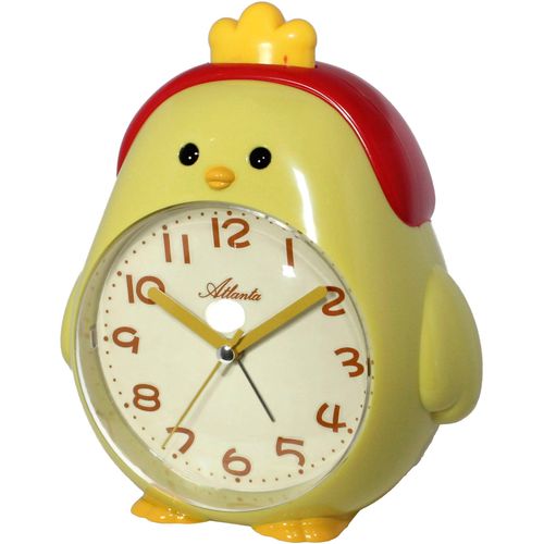 4026934216429 - Kinderwecker ATLANTA gelb (gelb rot) Wecker Kinder Quarz Kinderzimmer Küken Beleuchtung Piepalarm