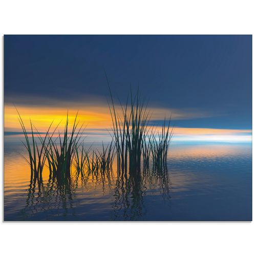 4058661701459 - Glasbild ARTLAND Sonnenuntergang III Bilder Gr B H 60 cm x 45 cm Glasbild Gewässer Querformat 1 St blau Bild Glasbild Glasbilder Bilder in verschiedenen Größen