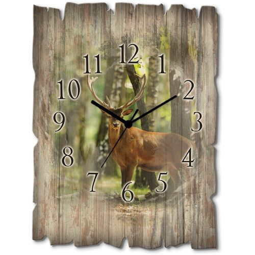 4062144355022 - Wanduhr ARTLAND Hirsch 4 - Wald Wanduhren Gr B H T 30 cm x 40 cm x 06 cm Funkuhr grün Wanduhren wahlweise mit Quarz- oder Funhuhrwerk lautlos ohne Tickgeräusche 4062144355022 - Wanduhr ARTLAND Hirsch 4 - Wald Wanduhren Gr B H T 30 cm x 40 cm x 06 cm Funkuhr grün Wanduhren wahlweise mit Quarz- oder Funhuhrwerk lautlos ohne Tickgeräusche