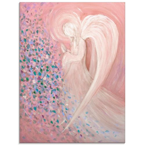 4058661680990 - Glasbild ARTLAND Engelbild - pastell Bilder Gr B H 45 cm x 60 cm Glasbild Religion Hochformat 1 St pink Bild Glasbild Glasbilder Bilder in verschiedenen Größen