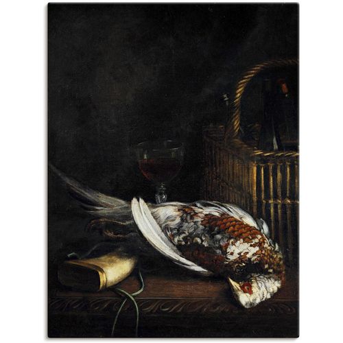 4058661171689 - Wandbild ARTLAND Stillleben mit Fasan Bilder Gr B H 60 cm x 80 cm Leinwandbild Arrangements 1 St schwarz Bild Poster Bilder als Alubild Leinwandbild Wandaufkleber oder in versch Größen