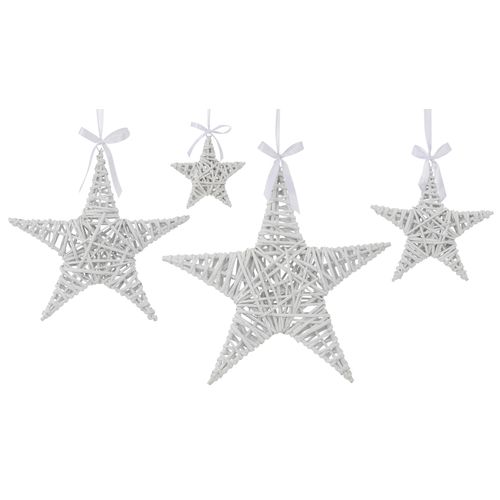 4003529633007 - Dekostern CREATIV DECO Weihnachtsstern Weihnachtsdeko Dekosterne weiß Weihnachtssterne mit Satinband leicht silberfarben geglittert 4003529633007 - Dekostern CREATIV DECO Weihnachtsstern Weihnachtsdeko Dekosterne weiß Weihnachtssterne mit Satinband leicht silberfarben geglittert