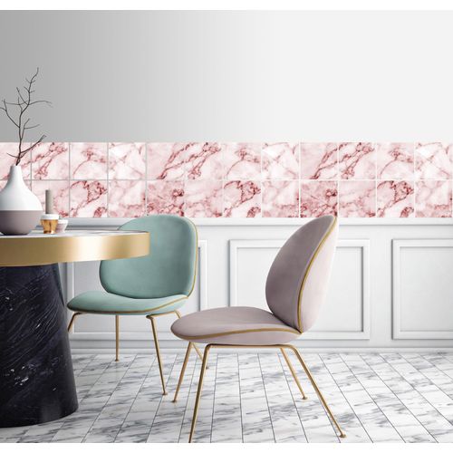 4049009858829 - Fliesenaufkleber QUEENCE Marmor rosa B15cm H15cm T03cm Fliesenaufkleber Stickerfliesen selbstklebend Sticker 12er Set 4049009858829 - Fliesenaufkleber QUEENCE Marmor rosa B15cm H15cm T03cm Fliesenaufkleber Stickerfliesen selbstklebend Sticker 12er Set
