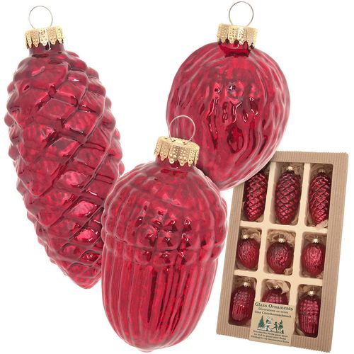 0024762243314 - Christbaumschmuck KREBS GLAS LAUSCHA Antikes Glas Nüsse & Zapfen rot B20cm H5cm T33cm Glas Weihnachtsbaumschmuck Christbaumschmuck aus Glas mundgeblasen handgefertigt Zapfen 0024762243314 - Christbaumschmuck KREBS GLAS LAUSCHA Antikes Glas Nüsse & Zapfen rot B20cm H5cm T33cm Glas Weihnachtsbaumschmuck Christbaumschmuck aus Glas mundgeblasen handgefertigt Zapfen