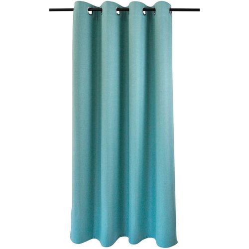 4016478990916 - Vorhang KUTTI Dimout Gardinen Gr 145 cm Ösen 140 cm blau (türkis) Landhaus Gardinen blickdicht Verdunkelung Thermo isolierend einfarbig Bestseller