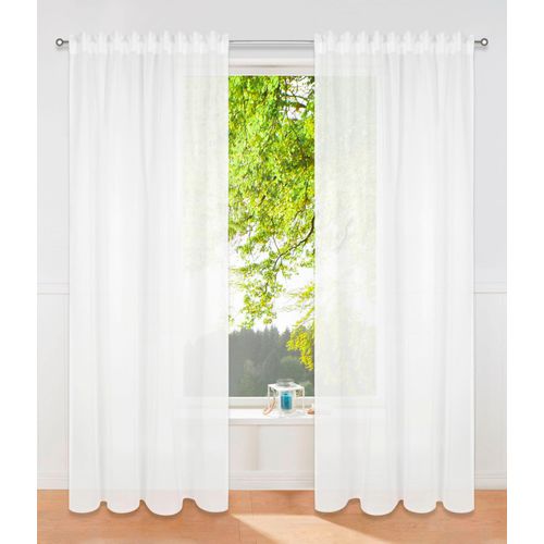 4067602829596 - Gardine MY HOME Dolly Gr 3 weiß B140cm H225cm Polyester Recyceltes Material Gardinen transparent Polyester gewebt unifarben 4067602829596 - Gardine MY HOME Dolly Gr 3 weiß B140cm H225cm Polyester Recyceltes Material Gardinen transparent Polyester gewebt unifarben