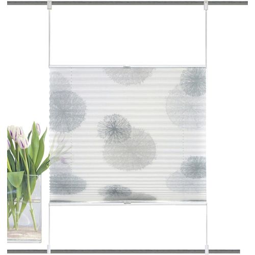 4056751357845 - Raffrollo HEINE HOME Raffrollos Gr 130 cm Klemmträger 40 cm grau (stein) Raffrollos blickdicht