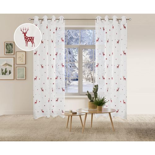 4068222604464 - Gardine MY HOME Elch Gr 1 rot B140cm H145cm Polyester Gardinen 4068222604464 - Gardine MY HOME Elch Gr 1 rot B140cm H145cm Polyester Gardinen
