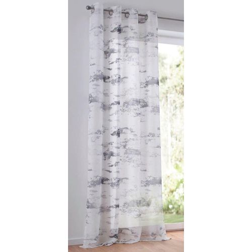 4016478154868 - Gardine HEINE HOME Gr 2 grau (sanftes weiß grau) B135cm H175cm Polyester Gardinen