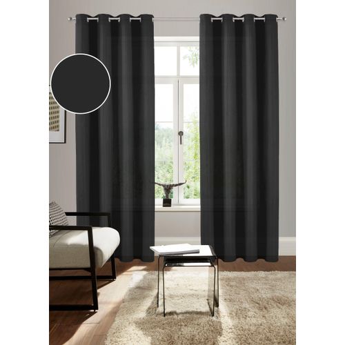 6941446630298 - Vorhang BRUNO BANANI Lagan Gr 1 schwarz B140cm H145cm Polyester Polyester Gardinen 2-er Set gewebt Microfaser versch Größen einfarbig Bestseller 6941446630298 - Vorhang BRUNO BANANI Lagan Gr 1 schwarz B140cm H145cm Polyester Polyester Gardinen 2-er Set gewebt Microfaser versch Größen einfarbig Bestseller