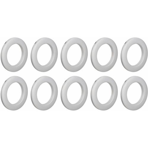 4015161028738 - Stoffösen Live Gardinenbefestigungen Gr B H 4 cm x 4 cm 10 St silberfarben (mattchromfarben) Kurzwaren zum Dekorieren von Vorhangstoffen 4015161028738 - Stoffösen Live Gardinenbefestigungen Gr B H 4 cm x 4 cm 10 St silberfarben (mattchromfarben) Kurzwaren zum Dekorieren von Vorhangstoffen
