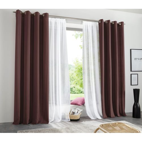 6941446627359 - Vorhang MY HOME Raja Gr 1 braun B140cm H145cm Polyester Recyceltes Material Gardinen 2er-Set Bestseller einfarbig modern pflegeleichte Mikrofaser 6941446627359 - Vorhang MY HOME Raja Gr 1 braun B140cm H145cm Polyester Recyceltes Material Gardinen 2er-Set Bestseller einfarbig modern pflegeleichte Mikrofaser