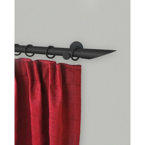 9002777099714 - Gardinenstange Niko GARESA 1-läufig Fixmaß mit Bohren Fixlänge 120 160 200 cm mit Ringe und Haken schwarz 9002777099714 - Gardinenstange Niko GARESA 1-läufig Fixmaß mit Bohren Fixlänge 120 160 200 cm mit Ringe und Haken schwarz