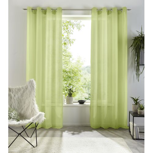 6941446606095 - Gardine MY HOME XANA mit Ösen Kräuselband oder Schlaufen Gr 1 grün B140cm H145cm Voile Polyester Gardinen Bestseller einfarbig 1 bzw 2 Schals pflegeleicht Schal 6941446606095 - Gardine MY HOME XANA mit Ösen Kräuselband oder Schlaufen Gr 1 grün B140cm H145cm Voile Polyester Gardinen Bestseller einfarbig 1 bzw 2 Schals pflegeleicht Schal