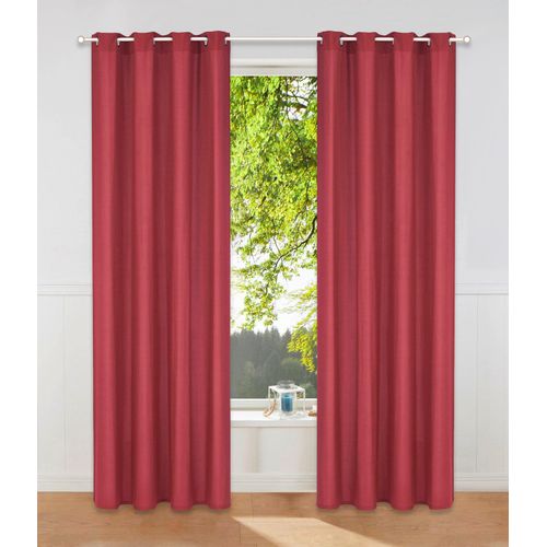6941446627830 - Vorhang MY HOME Raja Gr 1 rot B140cm H145cm Polyester Recyceltes Material Gardinen 2er-Set Bestseller einfarbig modern pflegeleichte Mikrofaser 6941446627830 - Vorhang MY HOME Raja Gr 1 rot B140cm H145cm Polyester Recyceltes Material Gardinen 2er-Set Bestseller einfarbig modern pflegeleichte Mikrofaser