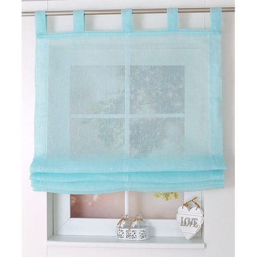 4016478080488 - Raffrollo HEINE HOME Raffrollos Gr 140 cm Schlaufen 45 cm blau (türkis) Raffrollos halbtransparent 4016478080488 - Raffrollo HEINE HOME Raffrollos Gr 140 cm Schlaufen 45 cm blau (türkis) Raffrollos halbtransparent