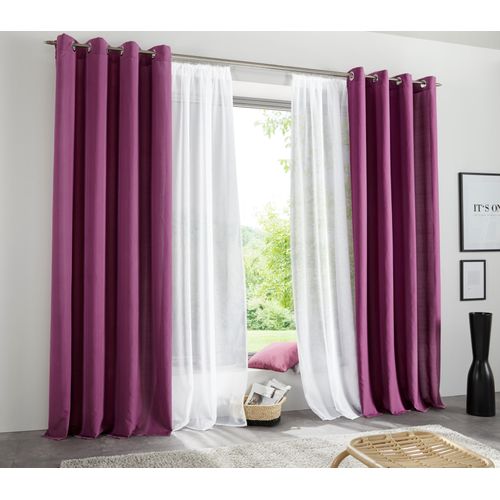 6941446627298 - Vorhang MY HOME Raja Gr 1 lila (beere) B140cm H145cm Polyester Recyceltes Material Gardinen 2er-Set Bestseller einfarbig modern pflegeleichte Mikrofaser 6941446627298 - Vorhang MY HOME Raja Gr 1 lila (beere) B140cm H145cm Polyester Recyceltes Material Gardinen 2er-Set Bestseller einfarbig modern pflegeleichte Mikrofaser