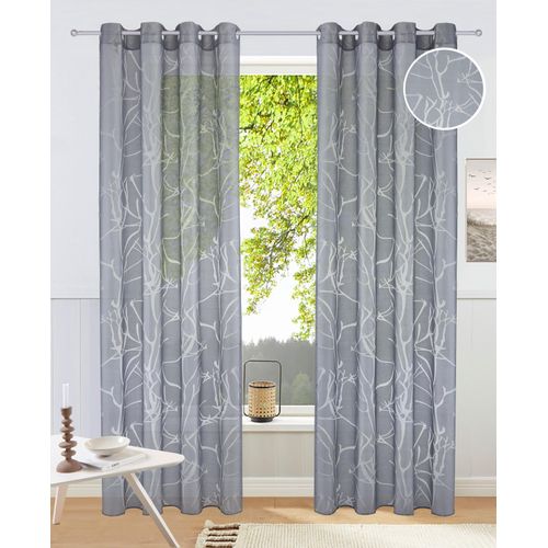 6930325746571 - Gardine Anna my home Ösen (1 St) halbtransparent Ausbrenner Bestseller mit 5 Sterne Bewertungen Äste-Motiv Polyester grau 6930325746571 - Gardine Anna my home Ösen (1 St) halbtransparent Ausbrenner Bestseller mit 5 Sterne Bewertungen Äste-Motiv Polyester grau