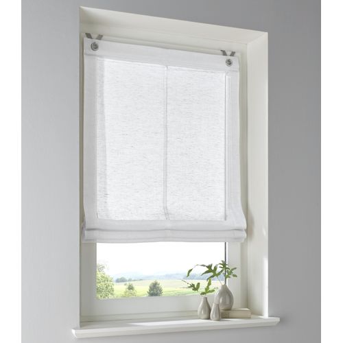4016478985004 - Raffrollo KUTTI Brondby Gr 1 weiß B45cm H140cm Obermaterial 100% Polyester Raffrollos Leinenoptik lichtfilternd Edelstahlhaken 4016478985004 - Raffrollo KUTTI Brondby Gr 1 weiß B45cm H140cm Obermaterial 100% Polyester Raffrollos Leinenoptik lichtfilternd Edelstahlhaken