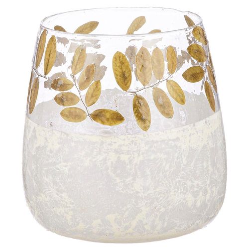 4063387514337 - Teelichthalter GILDE Kerzenhalter Foliage weiß (weiß transparent natur) H20cm Ø19cm Glas Kerzenhalter 1-flammig aus Glas Höhe ca 20 cm 4063387514337 - Teelichthalter GILDE Kerzenhalter Foliage weiß (weiß transparent natur) H20cm Ø19cm Glas Kerzenhalter 1-flammig aus Glas Höhe ca 20 cm