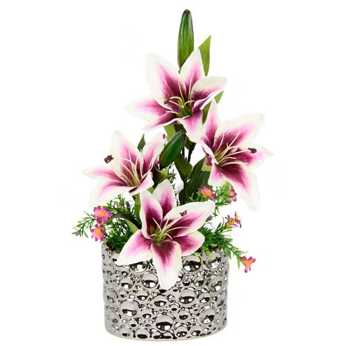 4019844706142 - Kunstpflanze IGEA Kunstpflanzen Gr B H 25 cm x 44 cm 1 St rosa (dunkelrosa) Kunstpflanze Zimmerpflanze Künstliche Zimmerpflanzen Kunstpflanzen Arrangement im Topf