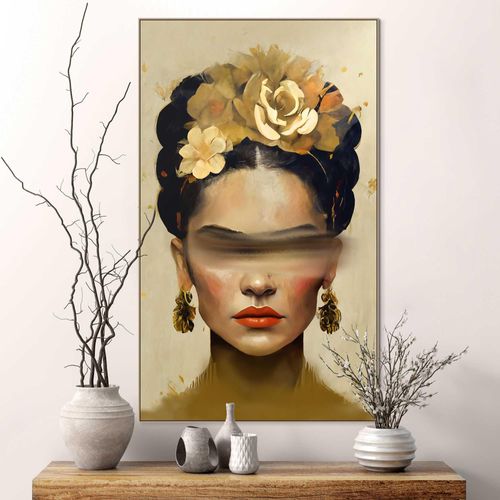 8714597655360 - Wandbild REINDERS Frida Paint Stripe Bilder Gr B H T 70 cm x 118 cm x 37 cm goldfarben (gold) Kunstdrucke