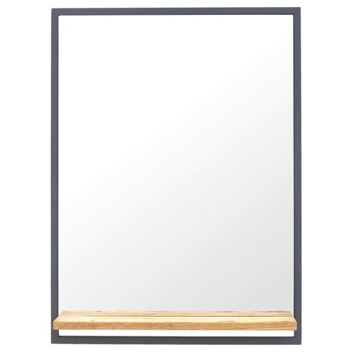 9010585055235 - Wandspiegel  Grau Eiche  Holz Metall Glas Holzwerkstoff  Eiche  furniert  rechteckig  69x93x12 cm  Spiegel Wandspiegel