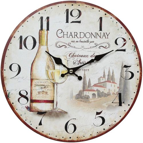 4050223847162 - Wanduhr Wanduhr - Wein 28cm Wanduhren Gr B H T 28 cm x 28 cm x 35 cm bunt Wanduhren