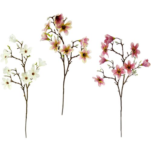 4019844767044 - Kunstblume IGEA Magnolienzweig rosa (rosa hellrosa weiß) B23cm H85cm Obermaterial 70% Kunststoff 30% Polyester Kunstpflanzen 3er Set