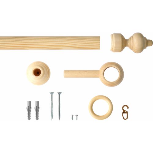 4015161429207 - Gardinenstange Trend Good Life Ø 28 mm 1-läufig Fixmaß mit Bohren verschraubt beige 4015161429207 - Gardinenstange Trend Good Life Ø 28 mm 1-läufig Fixmaß mit Bohren verschraubt beige