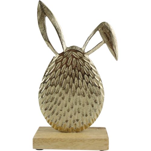 4056422146884 - Dekofigur AM DESIGN Osterei aus Aluminium und Mangoholz gold (goldfarben) B5cm H205cm T205cm Metall Metall Dekofiguren Osterdeko in zwei Größen
