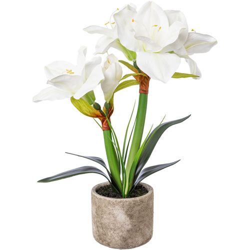 4064118886402 - Winterliche Kunstpflanze CREATIV DECO Weihnachtsdeko weiß H42cm Polyester Kunststoff Kunstpflanzen im Zementtopf 4064118886402 - Winterliche Kunstpflanze CREATIV DECO Weihnachtsdeko weiß H42cm Polyester Kunststoff Kunstpflanzen im Zementtopf