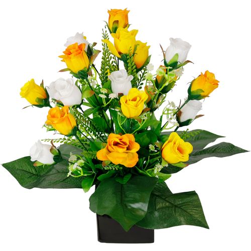 4019844806019 - Kunstblume IGEA Rosen-Arrangement im Topf aus Keramik Blumengesteck Dekoblumen gelb B30cm H38cm L30cm Polyester Kunstpflanzen Seidenblumen Kunstrosen Rosenstrauß Hochzeitsdeko Tischdeko 4019844806019 - Kunstblume IGEA Rosen-Arrangement im Topf aus Keramik Blumengesteck Dekoblumen gelb B30cm H38cm L30cm Polyester Kunstpflanzen Seidenblumen Kunstrosen Rosenstrauß Hochzeitsdeko Tischdeko